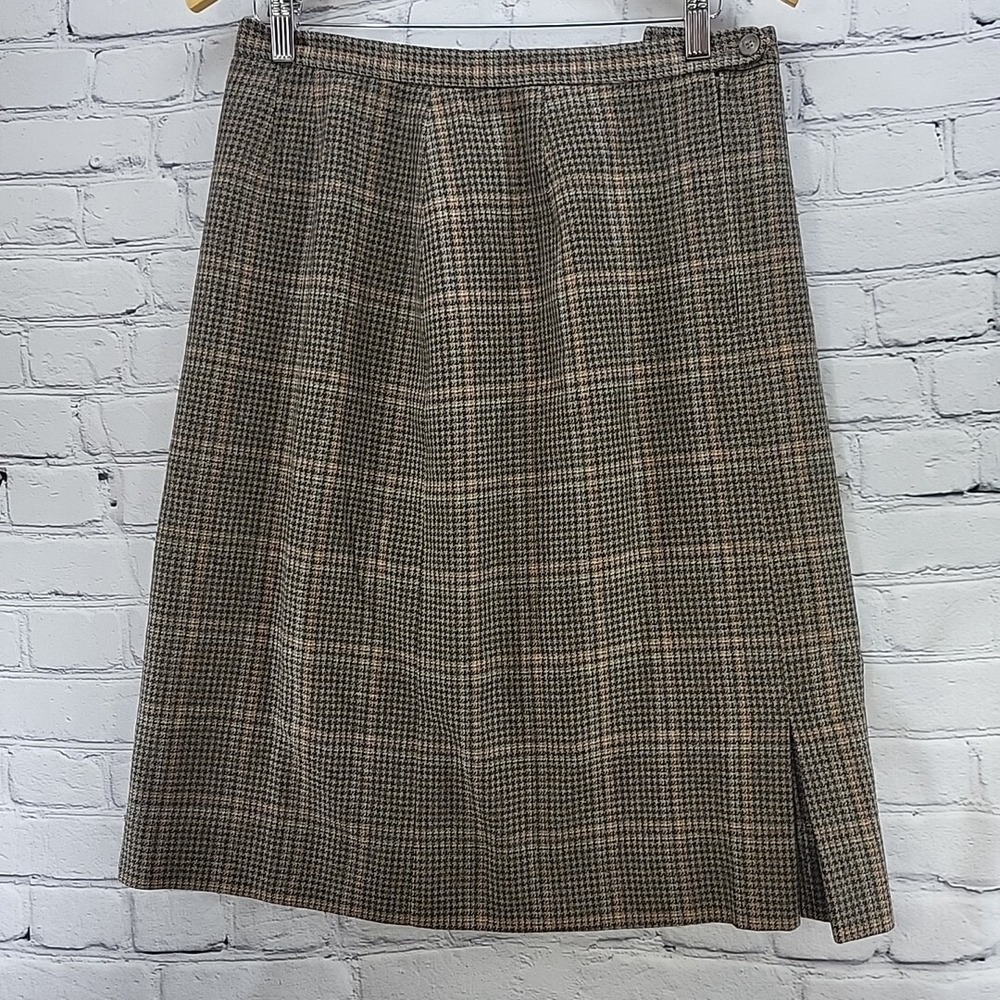 Nordstrom Vtg Skirt 100% Wool Lined Brown Womens‎ Sz 14 30" Waist Secretary